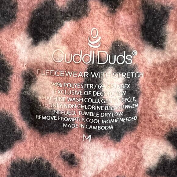 Cuddl Duds Cheetah Print Zip Front Fleece Vest Size M - Picture 5 of 7